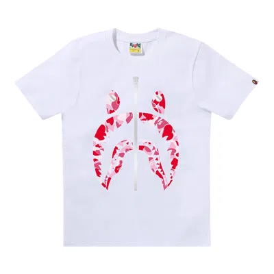 Pre-owned Bape Abc Camo Shark Tee 'white/pink' | Women's Size M