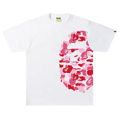 Pre-owned Bape Abc Camo Side Big Ape Head Tee 'white Pink' | Men's Size M