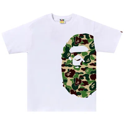 Pre-owned Bape Abc Camo Side Big Ape Head Tee 'white/green'