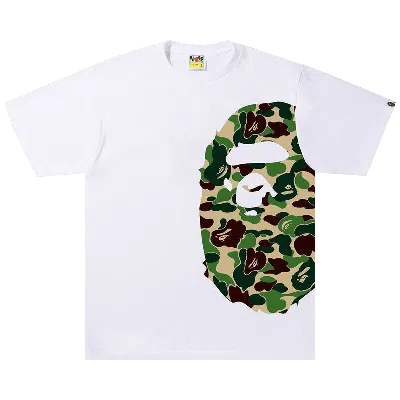 Pre-owned Bape Abc Camo Side Big Ape Head Tee 'white/green'