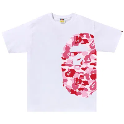 Pre-owned Bape Abc Camo Side Big Ape Head Tee 'white/pink' | Men's Size Xxl