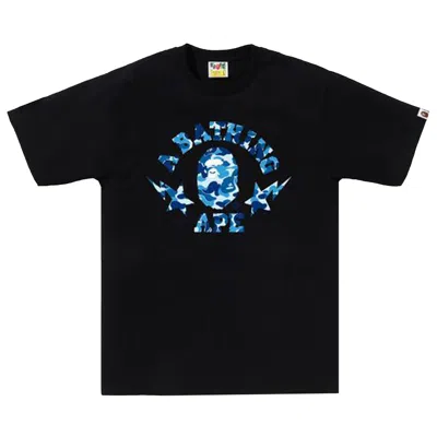 Pre-owned Bape Abc Camo Sta College Tee 'black/blue' | Men's Size M