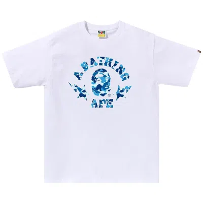 Pre-owned Bape Abc Camo Sta College Tee 'white/blue' | Men's Size S