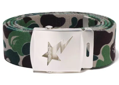 Pre-owned Bape Abc Camo Sta Gi Belt In Green