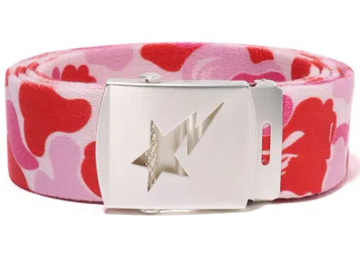 Pre-owned Bape Abc Camo Sta Gi Belt In Pink
