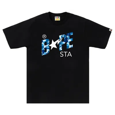 Pre-owned Bape Abc Camo Sta Logo Tee 'black/blue' | Men's Size L