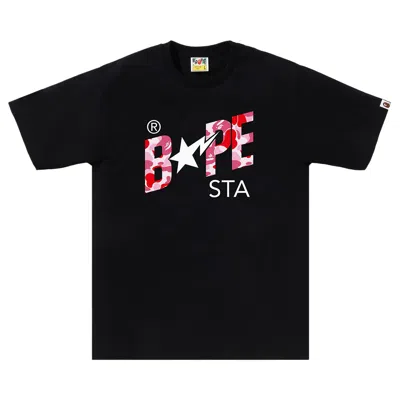 Pre-owned Bape Abc Camo Sta Logo Tee 'black/pink' | Men's Size S