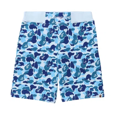 Pre-owned Bape Abc Camo Sweatshorts 'blue'