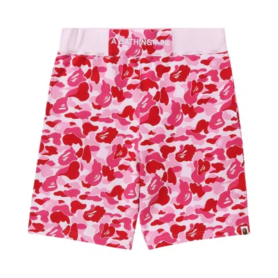 Pre-owned Bape Abc Camo Sweatshorts 'pink'