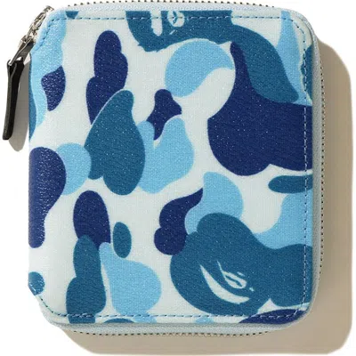 Pre-owned Bape Abc Canvas Wallet In Blue