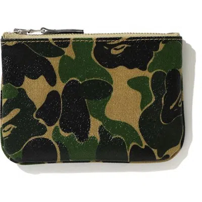 Pre-owned Bape Abc Canvas Wallet In Green