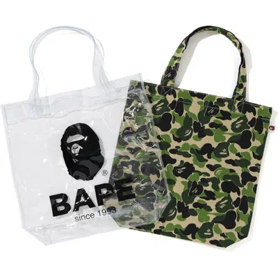 Pre-owned Bape Abc Clear Tote Bag In Green