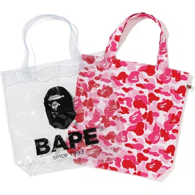 Pre-owned Bape Abc Clear Tote Bag In Pink