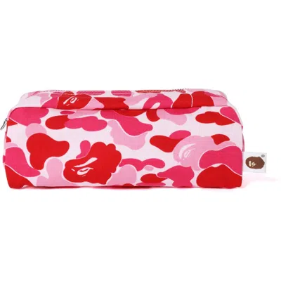 Pre-owned Bape Abc Flight Pouch In Pink