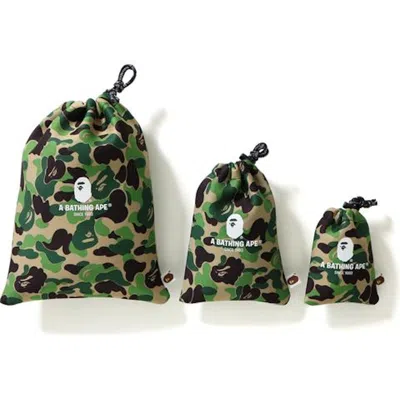 Pre-owned Bape Abc Gadgets Pouch Set Set In Green