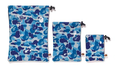 Pre-owned Bape Abc Gadgets Pouch Set (ss18) In Blue