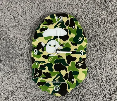 Pre-owned Bape Abc Green Camo Ape Head Wall Clock Alarm