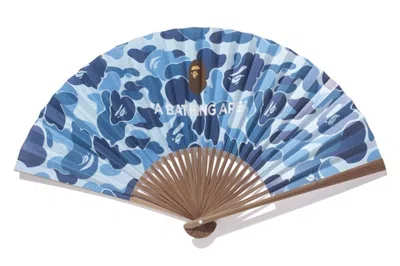 Pre-owned Bape Abc Japanese Folding Fan In Blue