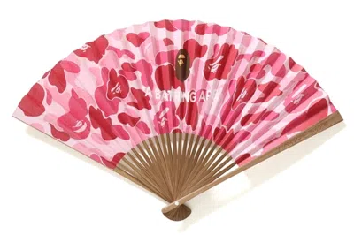 Pre-owned Bape Abc Japanese Folding Fan In Red