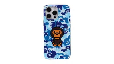 Pre-owned Bape Abc Milo Camo Iphone 16 Pro Max Case In Blue