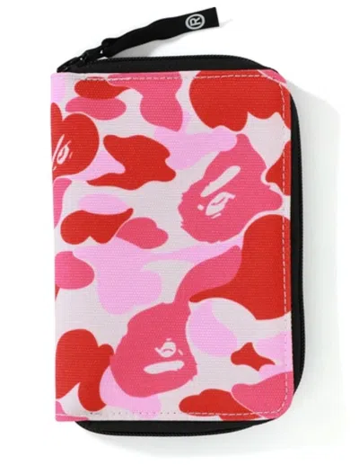 Pre-owned Bape Abc Passport Case (fw19) In Pink