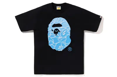 Pre-owned Bape Abc Sea Surface Camo Ape Head Tee Black
