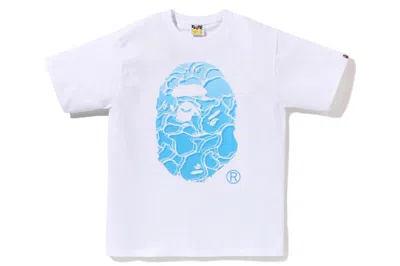 Pre-owned Bape Abc Sea Surface Camo Ape Head Tee White
