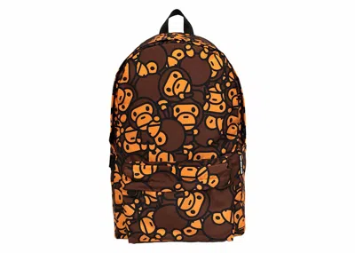 Pre-owned Bape All Baby Milo Large Backpack In Brown