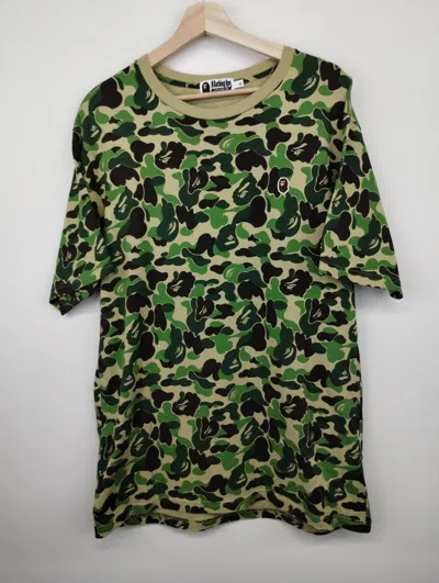 Pre-owned Bape All Over Camo Tee In Green