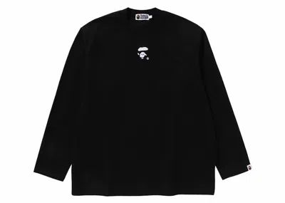 Pre-owned Bape Ape Face Long Sleeve Tee Shirt In Black