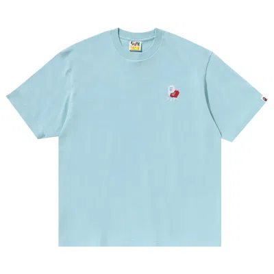 Pre-owned Bape Ape Head 2 Point Relaxed Fit Tee 'sax' In Blue