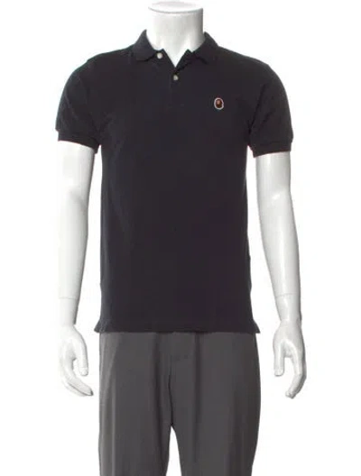 Pre-owned Bape Ape Head Crew Neck Polo Shirt In Black