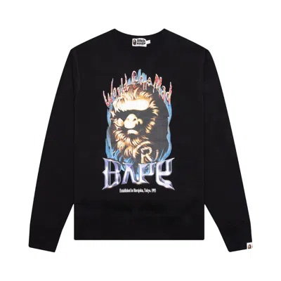 Pre-owned Bape Ape Head Crewneck 'black'