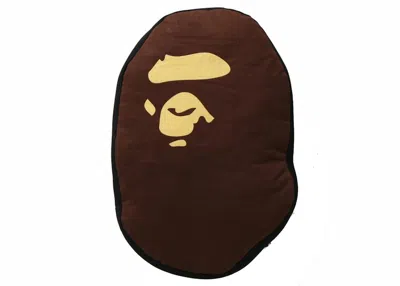 Pre-owned Bape Ape Head Cushion In Brown/black