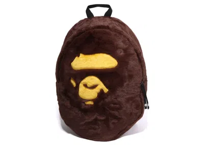 Pre-owned Bape Ape Head Day Pack Backpack In Brown