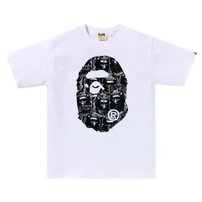 Pre-owned Bape Ape Head Graffiti Big Ape Head Tee 'white/black' | Men's Size Xxxl