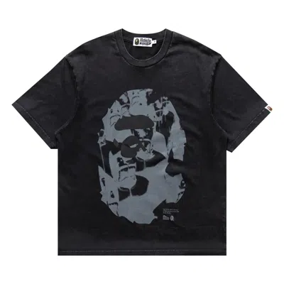 Pre-owned Bape Ape Head Heavy Washed Relaxed Fit Tee 'black' | Men's Size S