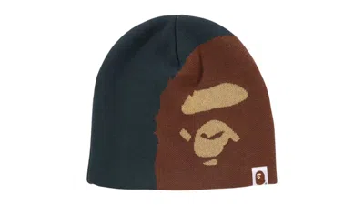 Pre-owned Bape Ape Head Knit Beanie In Green