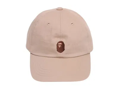 Pre-owned Bape Ape Head One Point Cap In Beige