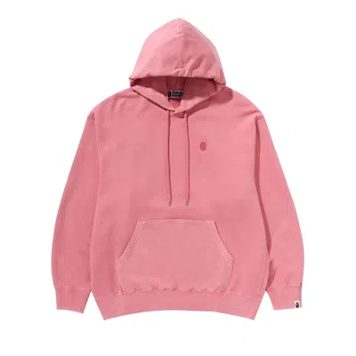 Pre-owned Bape Ape Head One Point Garment Dye Pullover Hoodie 'pink'