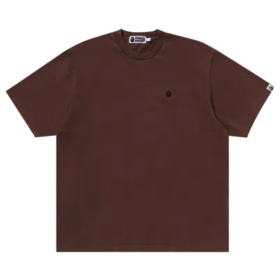 Pre-owned Bape Ape Head One Point Garment Dyed Relaxed Fit Tee 'brown'