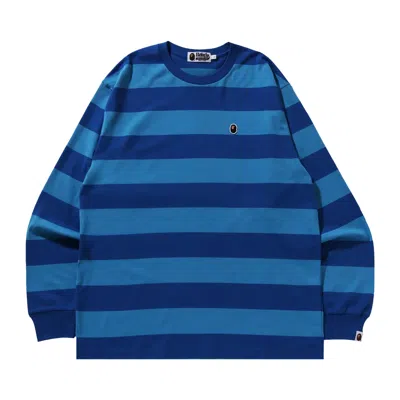 Pre-owned Bape Ape Head One Point Hoop Long-sleeve Tee 'blue'