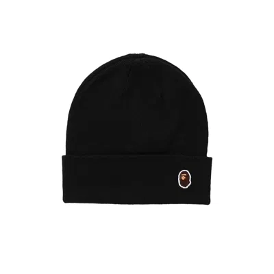 Pre-owned Bape Ape Head One Point Knit Cap 'black'