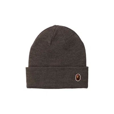 Pre-owned Bape Ape Head One Point Knit Cap 'grey'