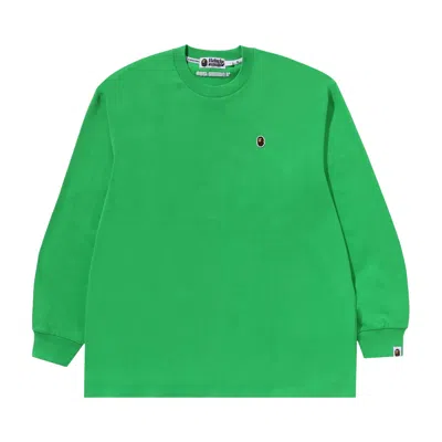 Pre-owned Bape Ape Head One Point Long-sleeve Tee 'green'