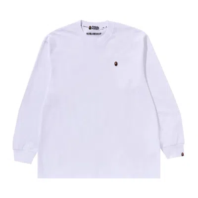 Pre-owned Bape Ape Head One Point Long-sleeve Tee 'white'