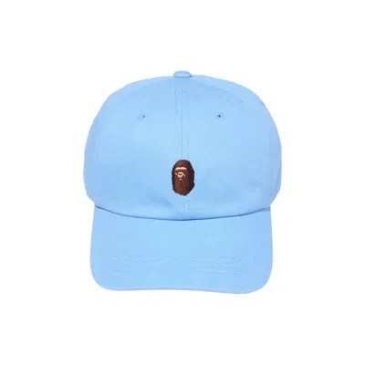 Pre-owned Bape Ape Head One Point Panel Cap 'sax' In Blue