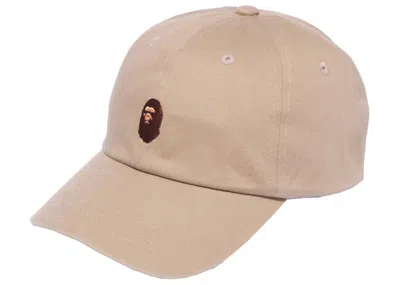 Pre-owned Bape Ape Head One Point Panel Cap (ss22) In Beige
