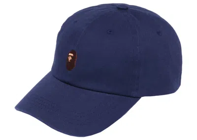 Pre-owned Bape Ape Head One Point Panel Cap (ss22) In Navy Blue