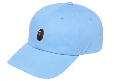 Pre-owned Bape Ape Head One Point Panel Cap (ss22) In Sax Blue